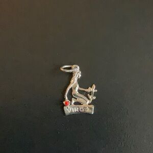 Sterling Virgo charm pendant with garnet